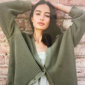 Jenni Kayne Cotton Cocoon Cardigan beautiful sage- worn once- like new